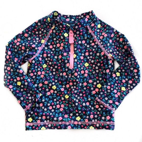 Carter’s Baby Girls Floral Swim Rashguard Top 9-12 Months - Picture 1 of 1